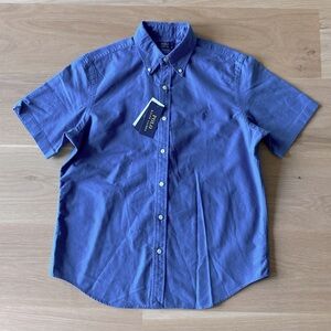 NWT Polo Ralph Lauren Classic Fit Cotton Short Sleeve Button Down Blue Size M